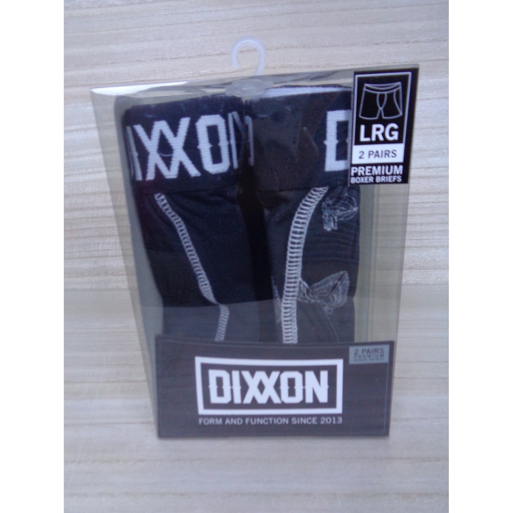 DIXXON Men’s Black Boxer Briefs - 2 Pack (Large)